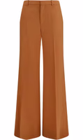 Orange Cotton Flared Pants 1