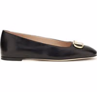 Black Calf Leather Bos Taurus Ballet Flats 1