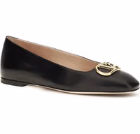 Black Calf Leather Bos Taurus Ballet Flats 2