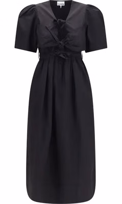 Black Cotton Casual Dress