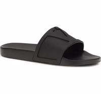 Black Rubber Flat Sandals 2