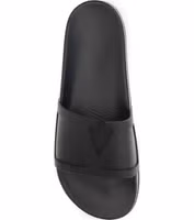 Black Rubber Flat Sandals 4