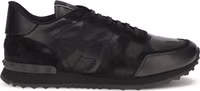 Black Polyester Athletic Sneakers 1