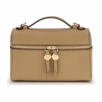 Beige Calf Leather Bos Taurus Shoulder Bag 1