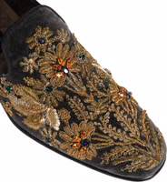 Black Velvet Embellished Dress Loafers Shoes 1