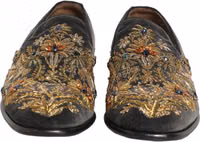 Black Velvet Embellished Dress Loafers Shoes 2