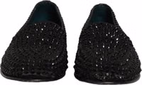 Black Rhinestone Embellished Loafers Shoes 2