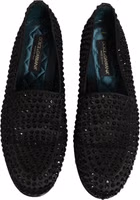 Black Rhinestone Embellished Loafers Shoes 3
