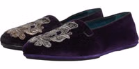 Purple Velvet Crown Embroidery Loafers Shoes 4