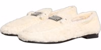 White Fur Shearling Men Dress Loafers Shoes 3