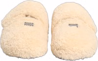 Beige Faux Fur Flats Men Slides Sandals Shoes 2