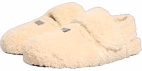 Beige Faux Fur Flats Men Slides Sandals Shoes 4
