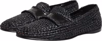 Black Woven Raffia Slip On Loafers Shoes 4