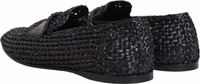Black Woven Raffia Slip On Loafers Shoes 5