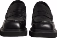 Black Calfskin Leather Men Dress Loafer Shoes 2