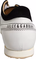 Black White Leather Suede Low Top Sneakers Shoes 1