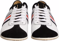 Black White Leather Suede Low Top Sneakers Shoes 2