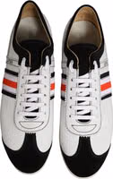Black White Leather Suede Low Top Sneakers Shoes 3