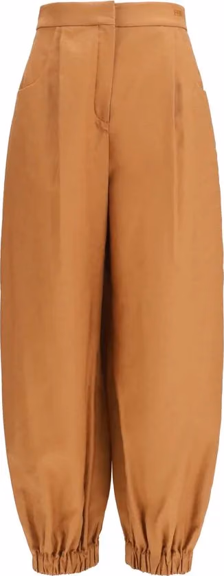 Brown Linen Casual Pants