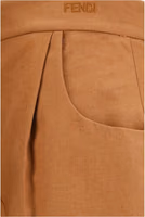 Brown Linen Casual Pants 3