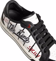 White Black DG Logo King Patch Low-Top Sneaker Shoes 1