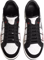 White Black DG Logo King Patch Low-Top Sneaker Shoes 3