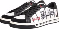 White Black DG Logo King Patch Low-Top Sneaker Shoes 4