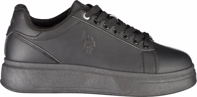 Black Polyester Men's Sneaker