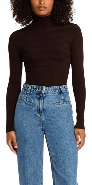 Brown Viscose Turtleneck