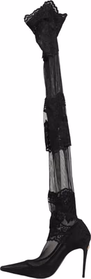 Black Over The Knee Sock Pumps Boots Shoes