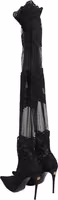 Black Over The Knee Sock Pumps Boots Shoes 2