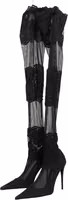 Black Over The Knee Sock Pumps Boots Shoes 4