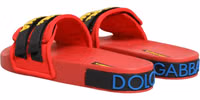 Red Neoprene Slides Flats Beachwear Shoes 3
