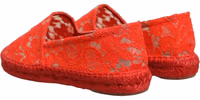 Red Taormina Lace Espadrille Flats Shoes 3