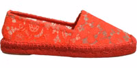 Red Taormina Lace Espadrille Flats Shoes 4