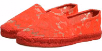 Red Taormina Lace Espadrille Flats Shoes 5