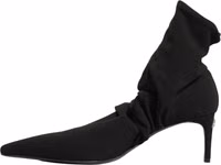 Black Stretch Socks Heels Ankle Boots Shoes 3