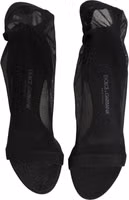 Black Nylon Mesh Sock Style Boots Shoes 2