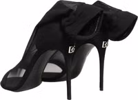 Black Nylon Mesh Sock Style Boots Shoes 4