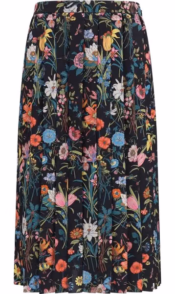 Multicolor Silk Midi Skirt
