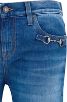 Blue Cotton Flared Jeans 3