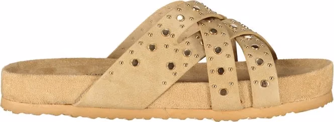 Beige Polyurethane Womens Sandal