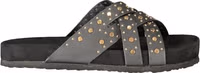 Black Polyurethane Women's Sandal 1
