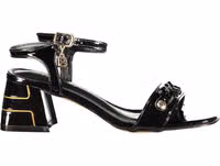 Black Polyurethane Women's Sandal 1