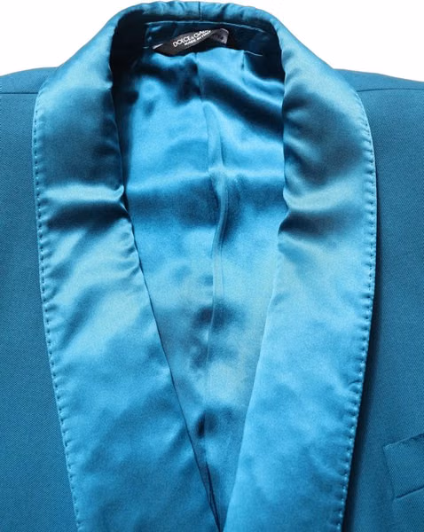 Teal Wool Double Breasted Formal Coat Blazer