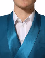Teal Wool Double Breasted Formal Coat Blazer 2