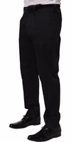 Black Cotton Tapered Leg Dress Trouser Pants 3