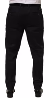 Black Cotton Tapered Leg Dress Trouser Pants 4