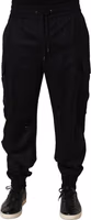 Black Mid Waist Cargo Jogger Sweatpants Pants 2