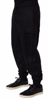 Black Mid Waist Cargo Jogger Sweatpants Pants 3